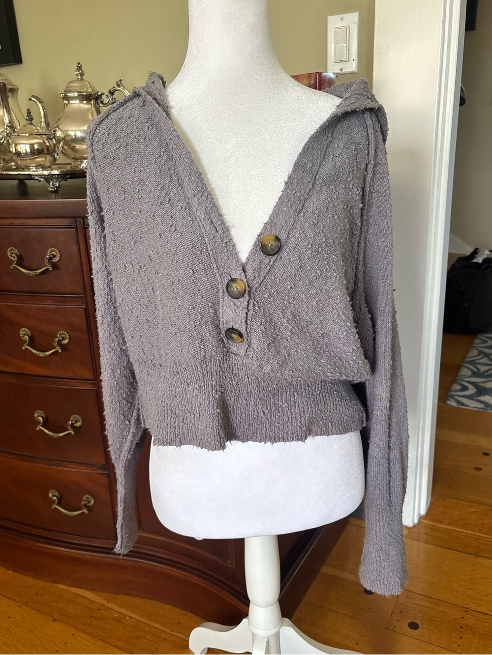 Grey free people pullover sweater